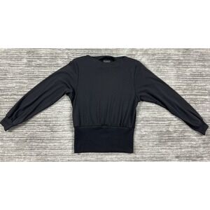 Southern‎ Lady Sweater Womens 7/8 Black Boatneck Polyester Blend Made in USA